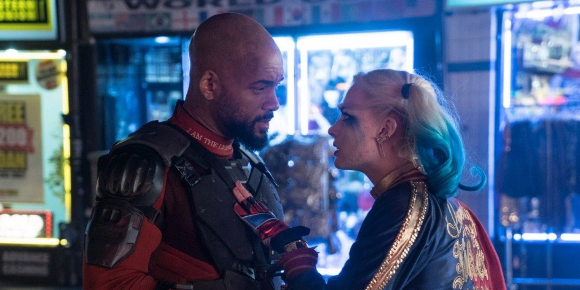 Deadshot and Harley Quinn arguing in Suicide Squad