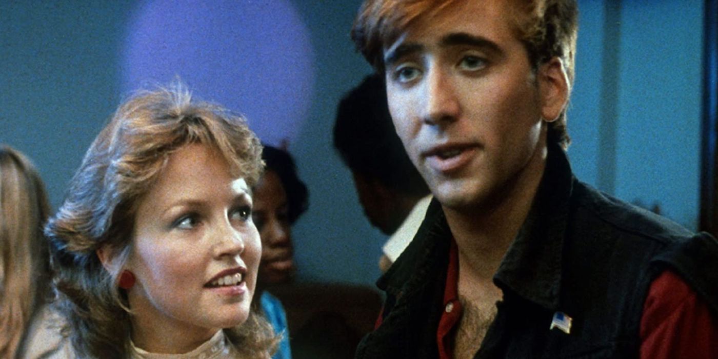 Deborah Foreman and Nic Cage in Valley Girl