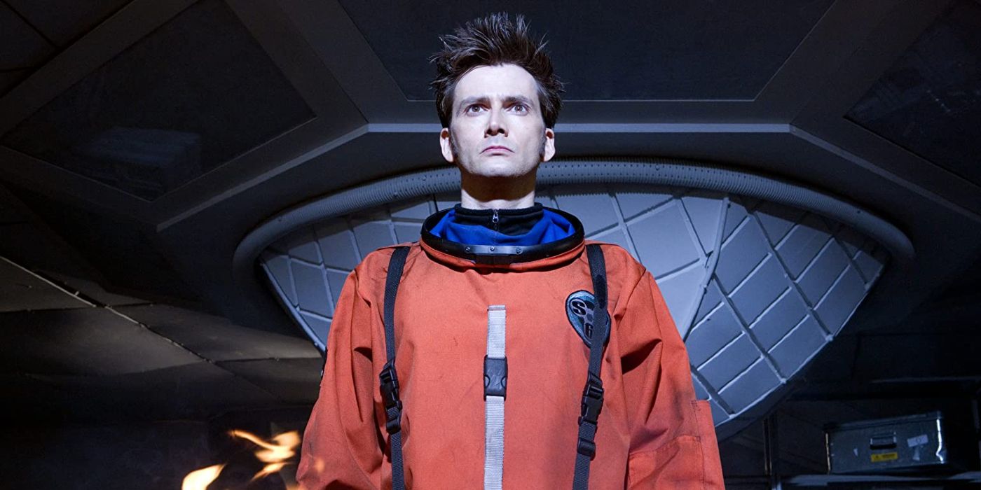Doctor Who em um traje espacial em The Waters of Mars