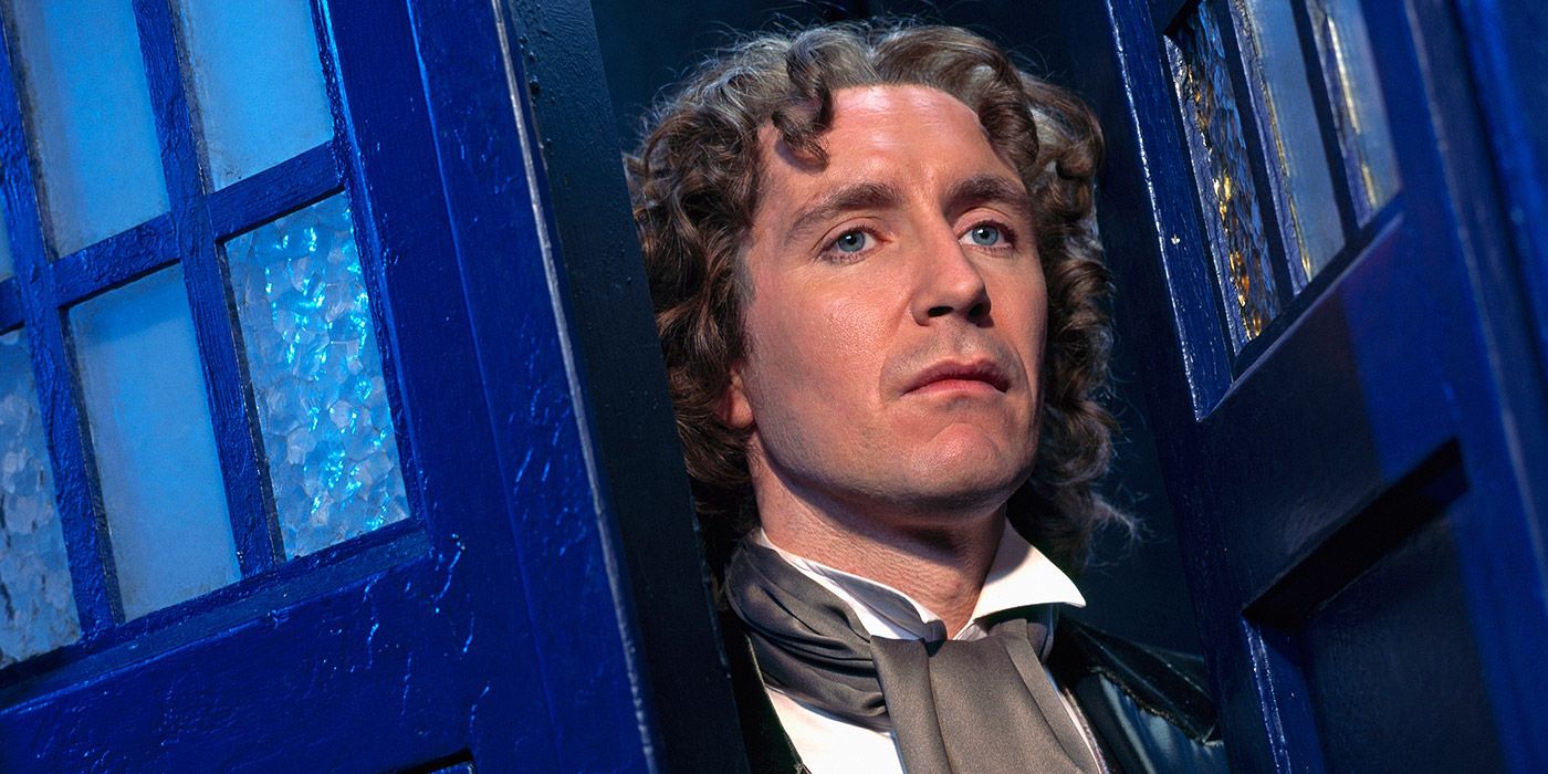 The Eighth Doctor steps out of his Tardis in Doctor Who