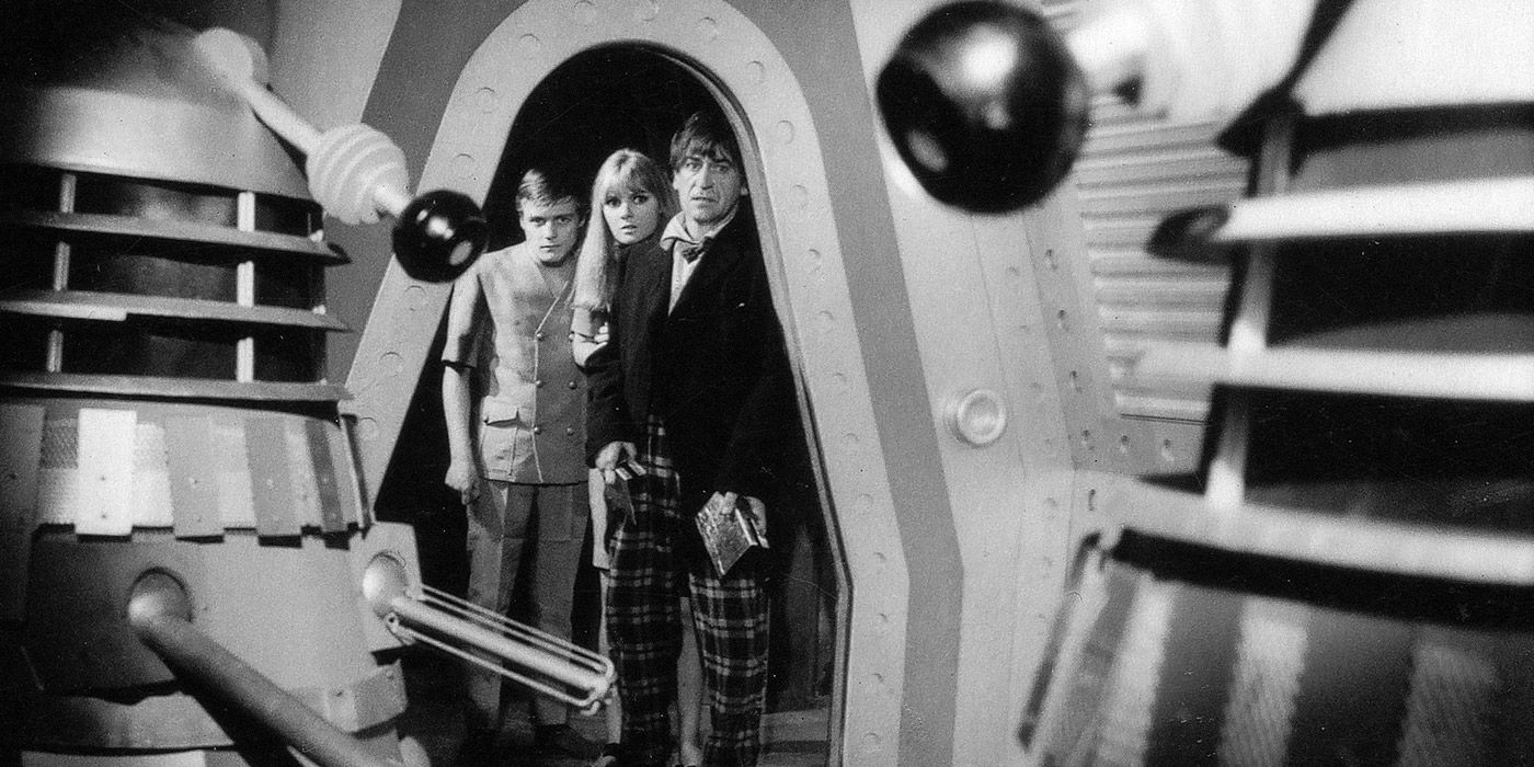 The Doctor and his companions discover deactivated Daleks in Doctor Who