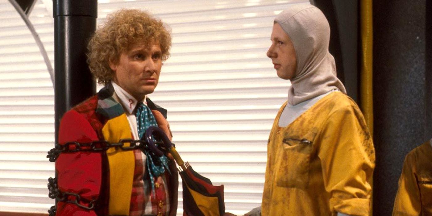 The Sixth Doctor is chained up in Doctor Who