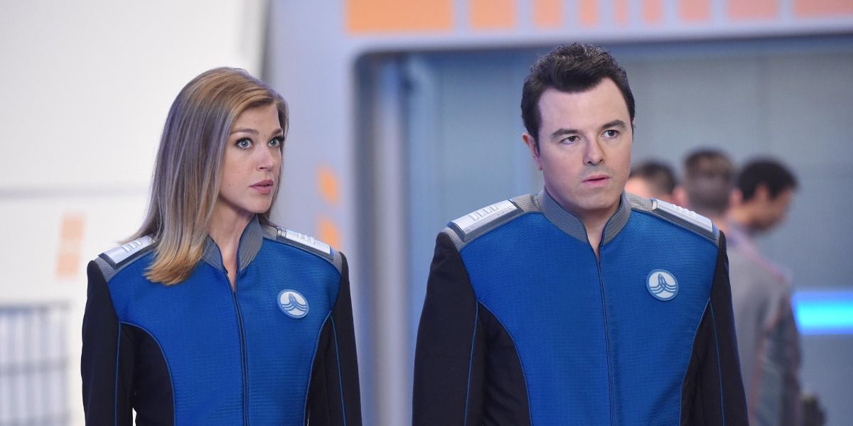 Ed and Kelly look on in The Orville 
