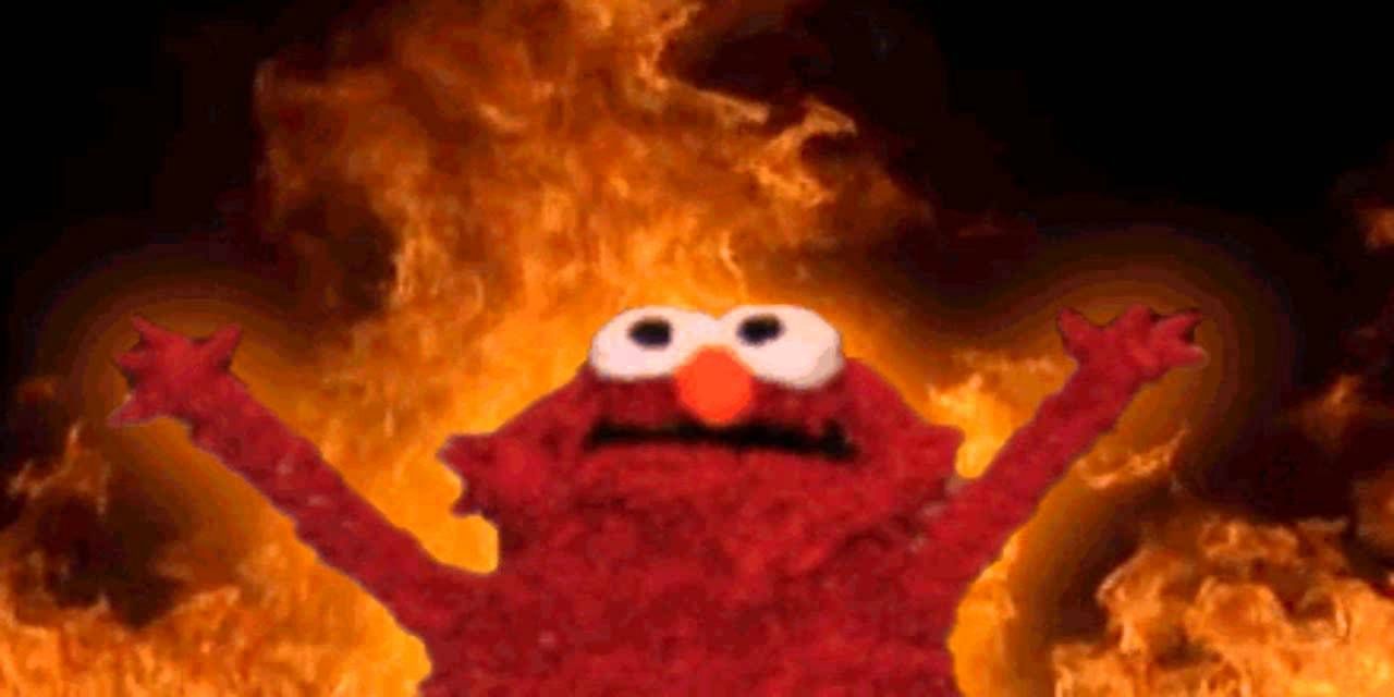 Elmo In Flames Meme Becomes Real-Life At A Protest in ...