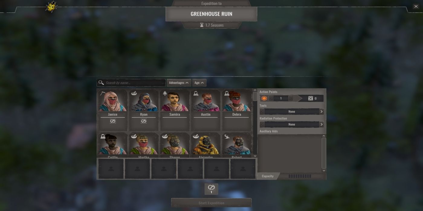 Endzone Expedition Configuration Window
