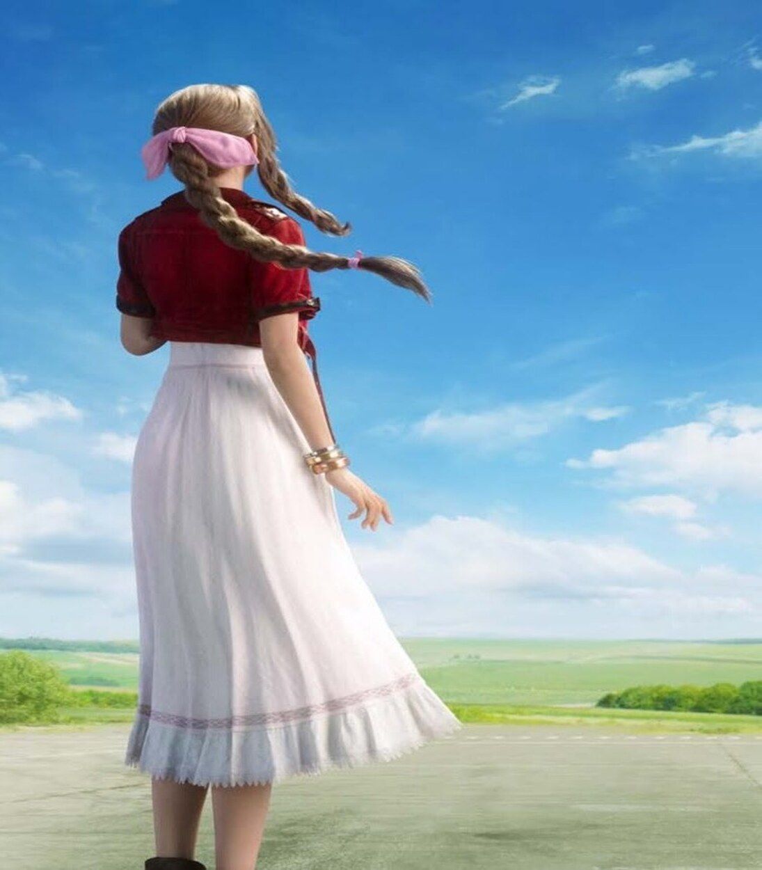 Final Fantasy 7 Remake Aerith Looking At The Sky Vertical