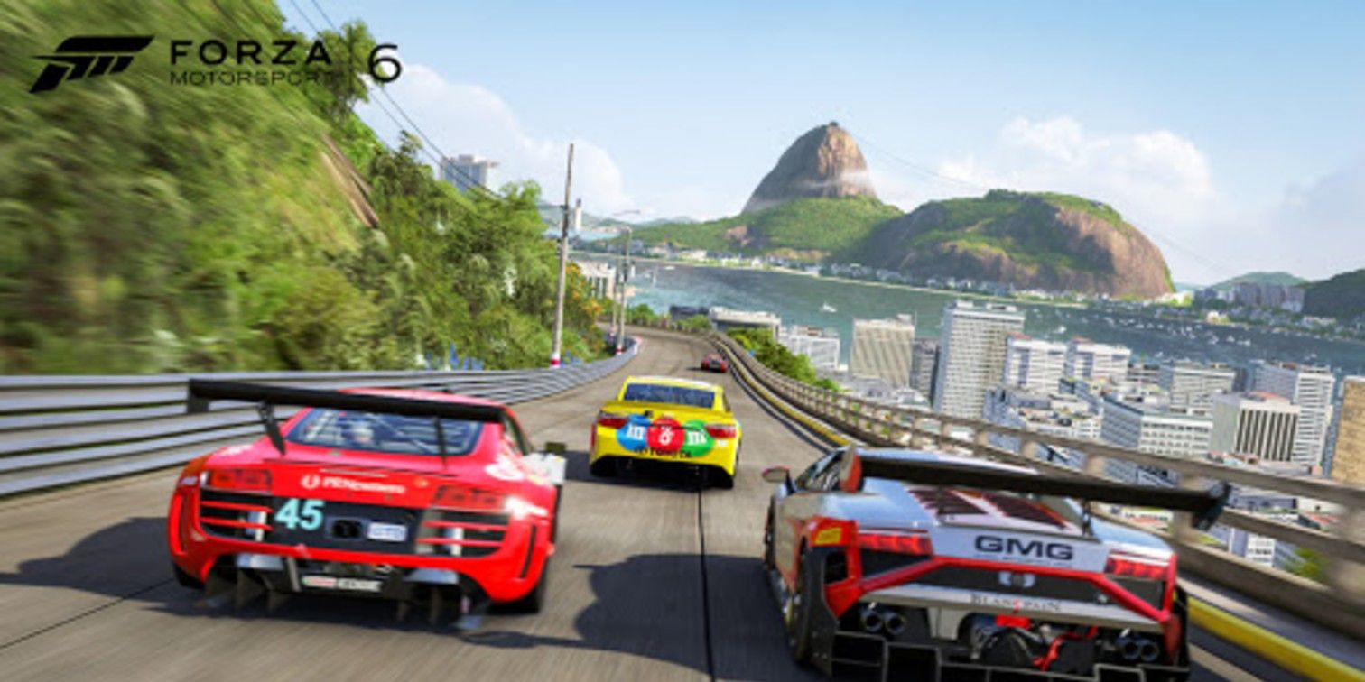 Carros dirigindo na estrada em Forza Motorsport 6