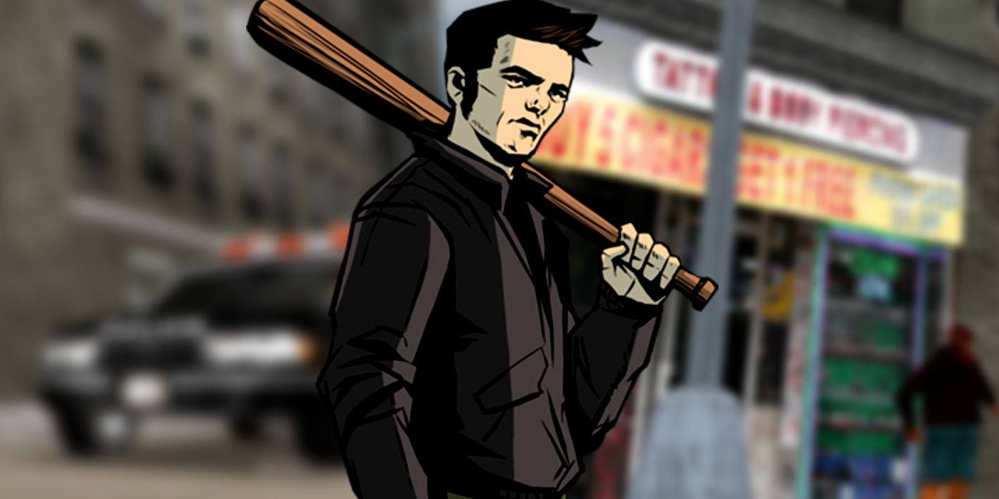 An artwork image of Claude from GTA 3. He is seen to be wielding a wooden bat