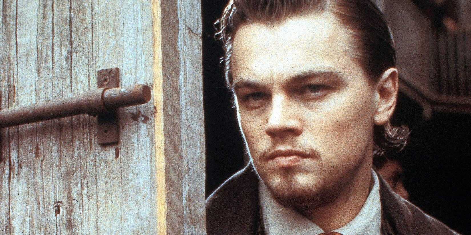 Leonardo DiCaprio as Amsterdam in a closeup in Gangs of New York