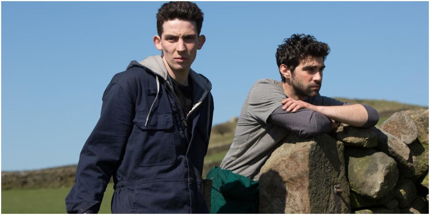 Johnny and Gheorge sitting in the outdoors in God's Own Country 