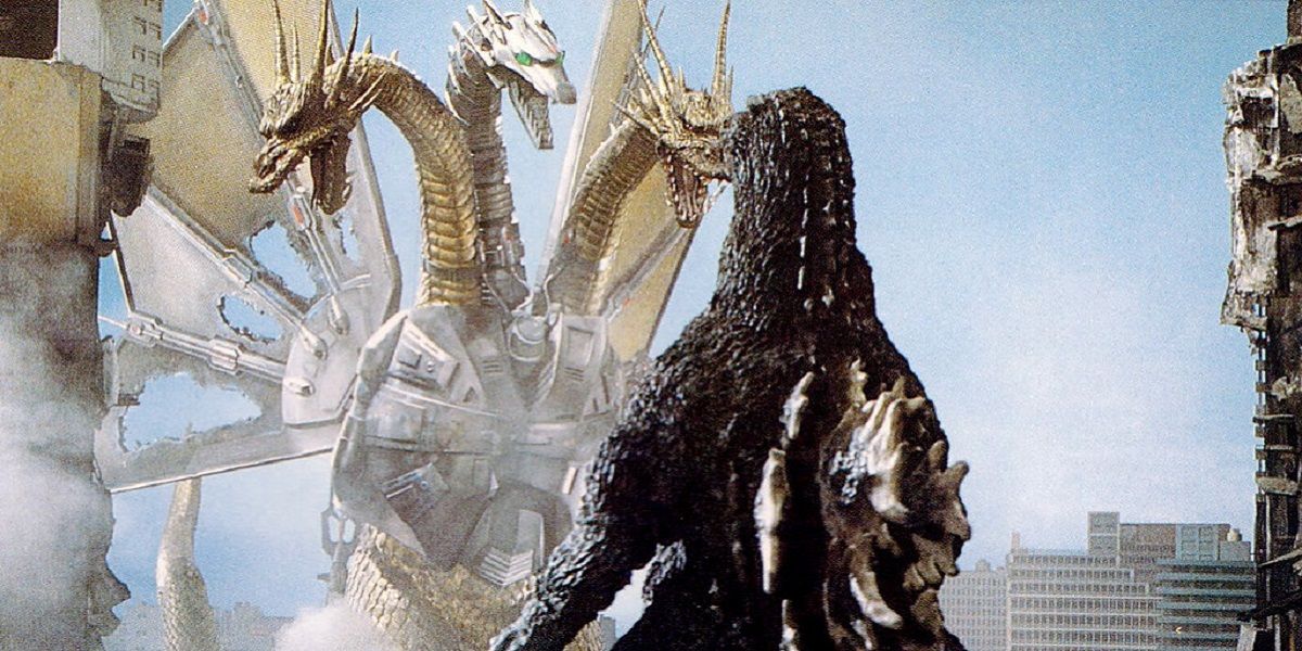 Godzilla faces off with Mecha King Ghidorah in Godzilla vs. King Ghidorah