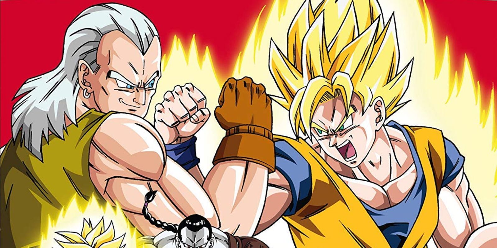 Goku fighting Android 13 in artwork for Dragon Ball Z: Super Android 13