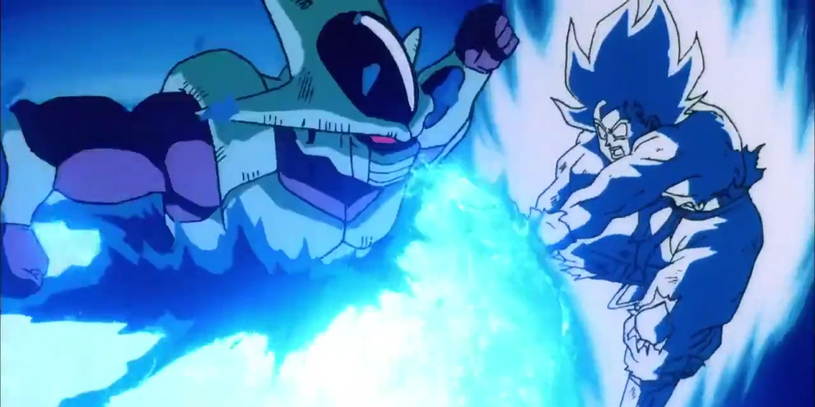 Goku fighting Cooler in his final form in Dragon Ball Z Cooler's Revenge
