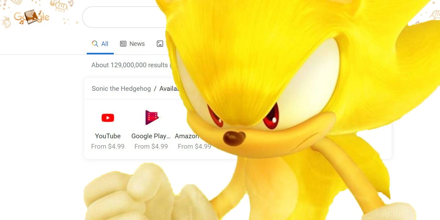 Google Search Sonic The Hedgehog Easter Egg