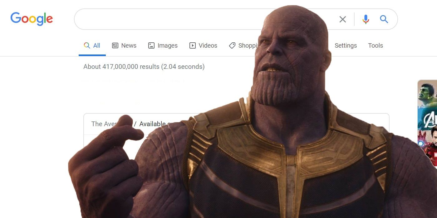 How To Find The Avengers Thanos Snap Google Search Easter Egg