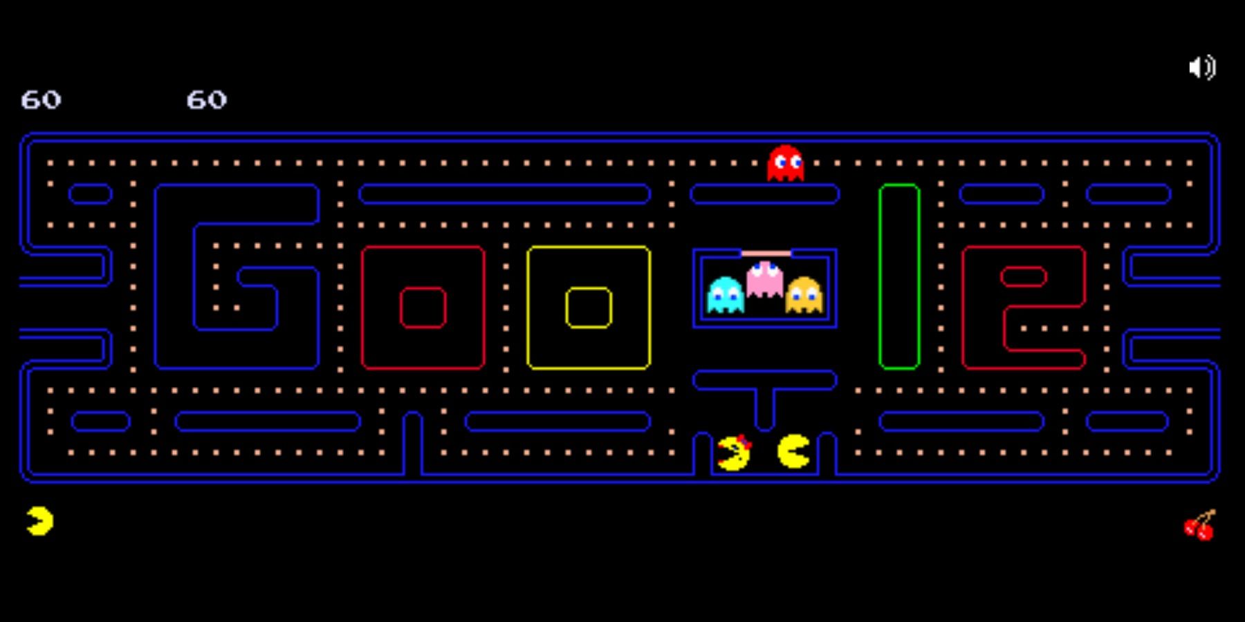 Play Pacman Game by Google - elgooG