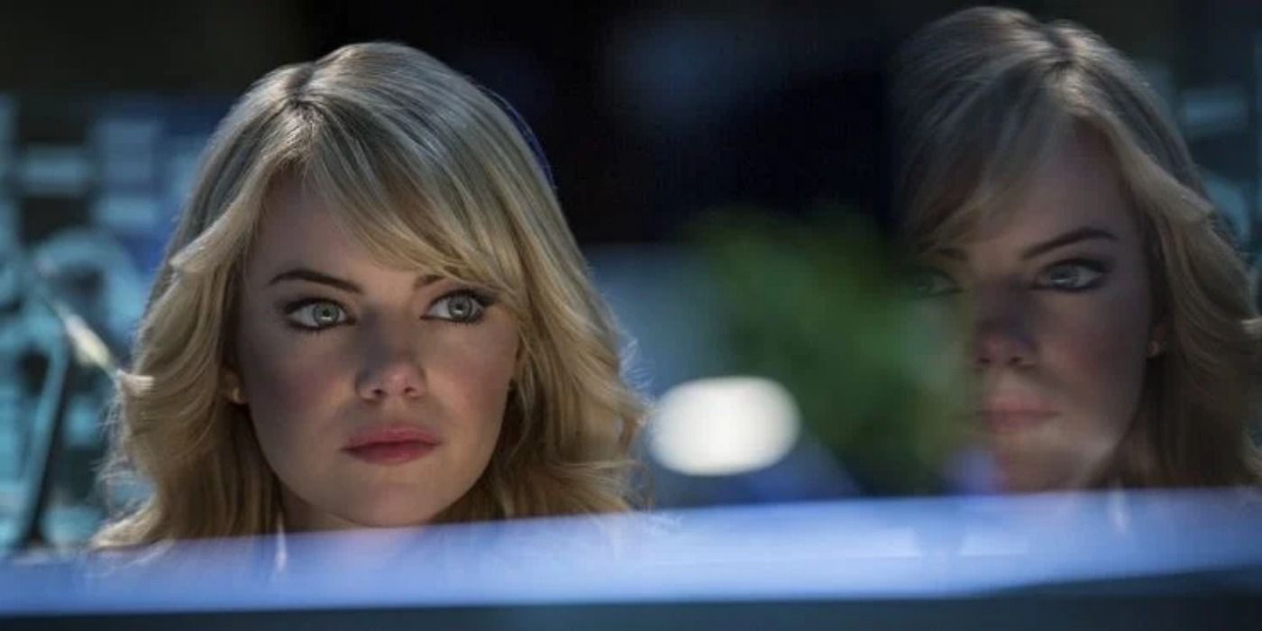 Gwen Stacy looking out at Spider-Man.