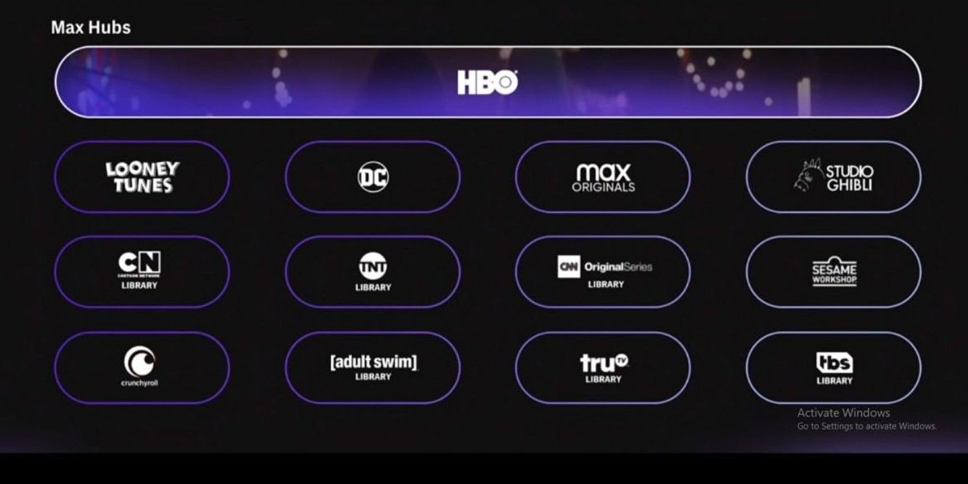 HBO Max interface
