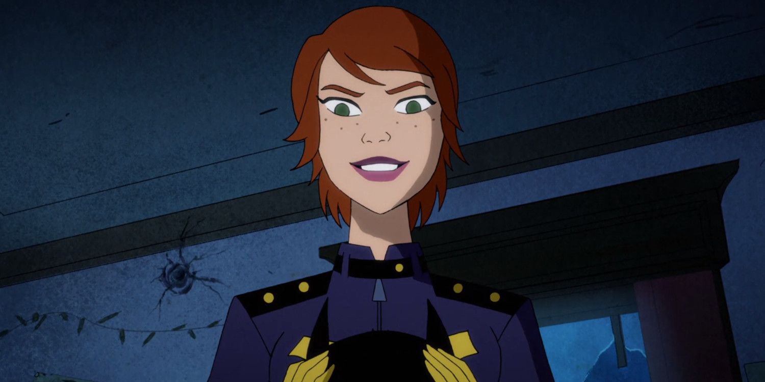 Barbara Gordon in her Batgirl outfit without the cowl in Harley Quinn