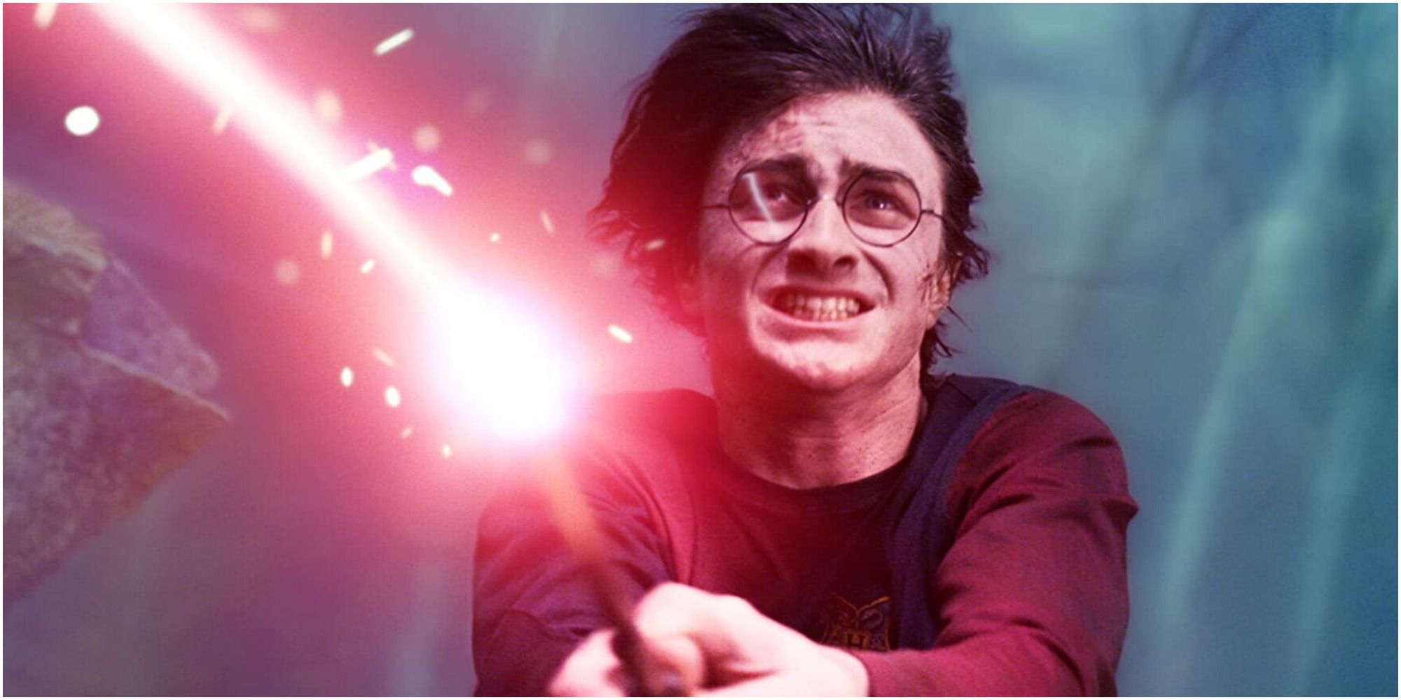 Harry Potter lança Priori Incantatem em Harry Potter e o Cálice de Fogo.