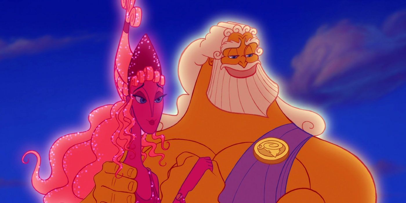 Zeus and Hera smiling in Disney's Hercules