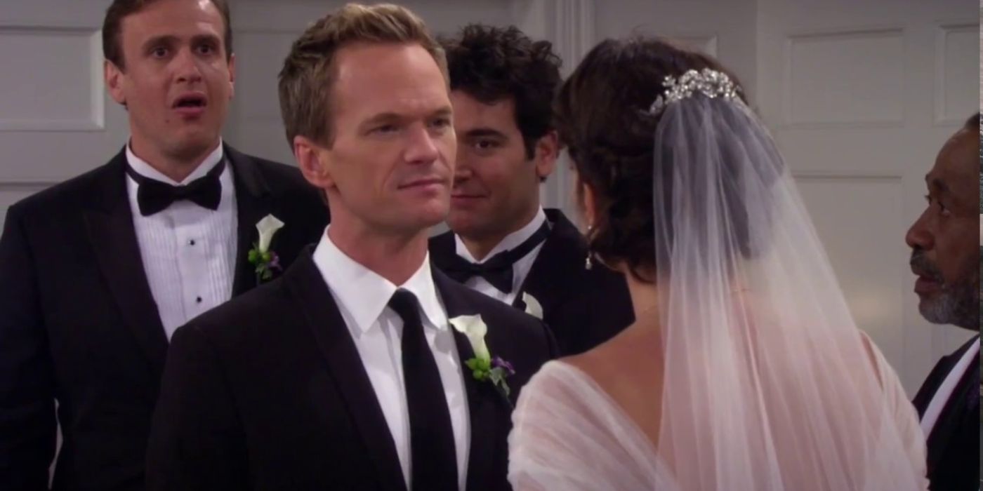 Barney and Robin at the altar in How I Met Your Mother