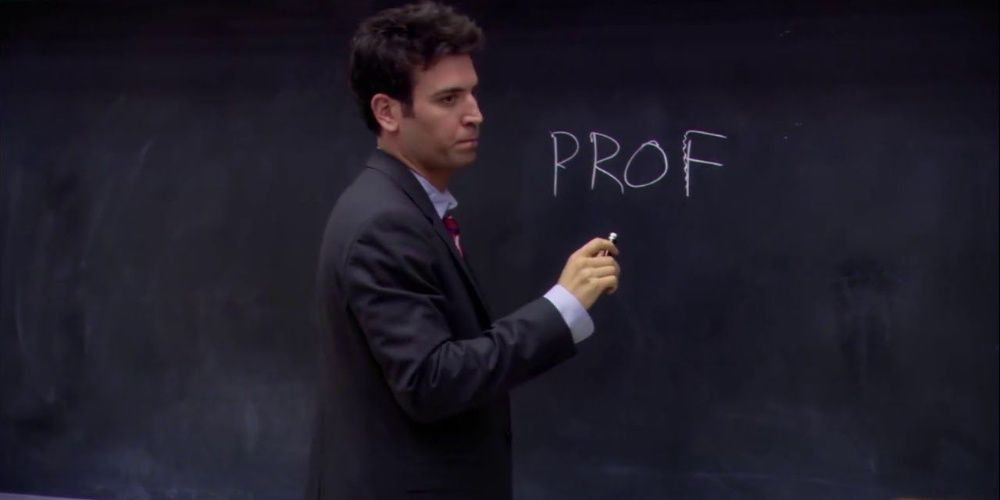 Ted teaching on his first day in How I Met Your Mother