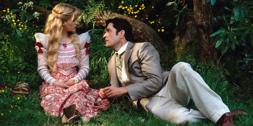 Reese Witherspoon and Rupert Everett getting to know each other in The Importance of Being Earnest