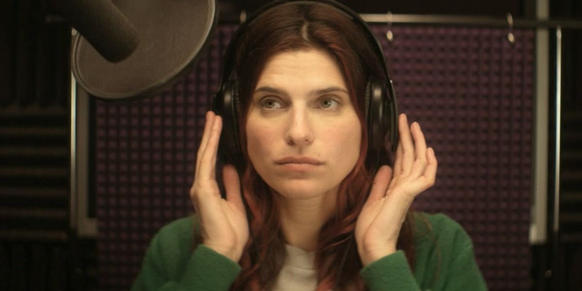 Lake Bell with headphones in In A World