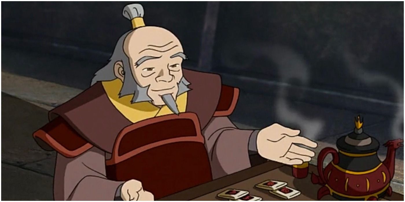 Uncle Iroh offers Zuko tea in the first season of The Last Airbender