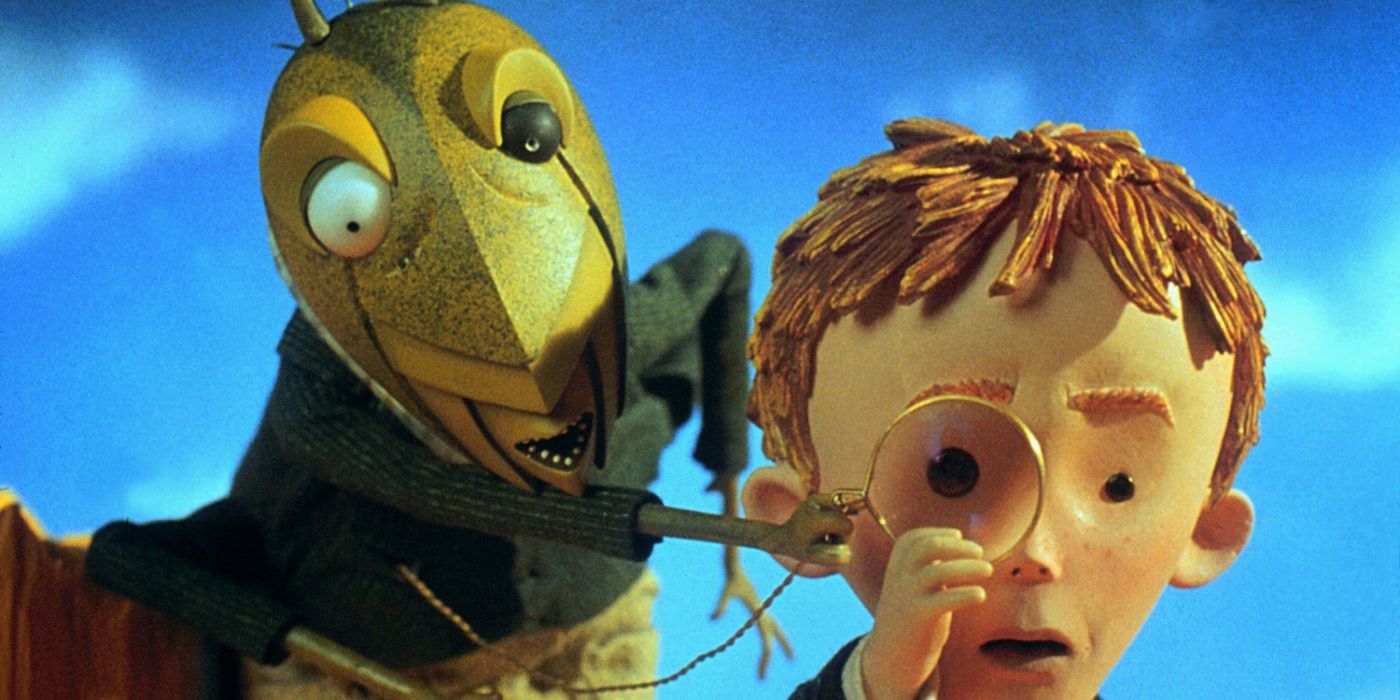 James and Mr Grasshopper in James and The Giant Peach