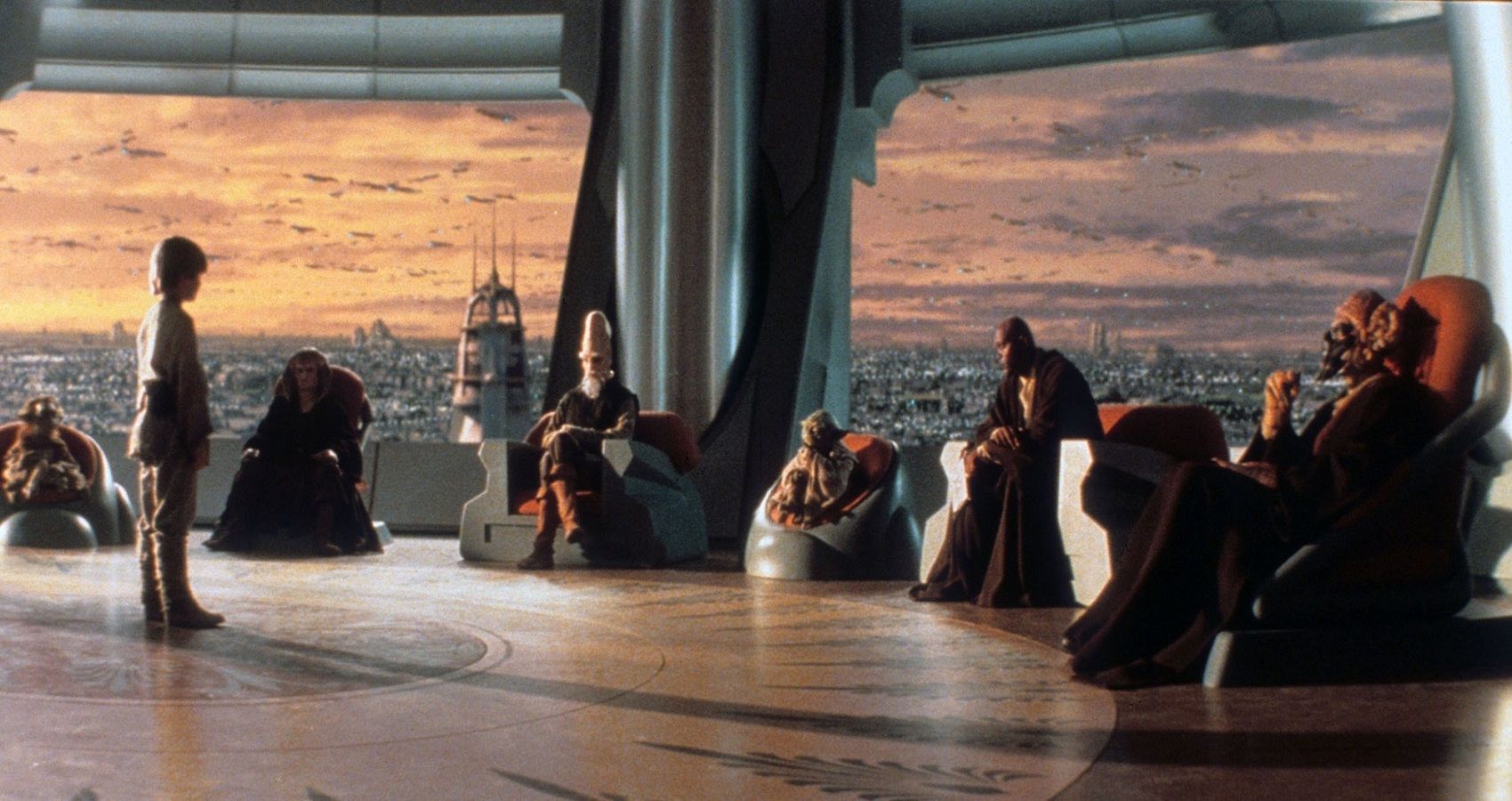 Anakin stands before the Jedi High Council in The Phantom Menace