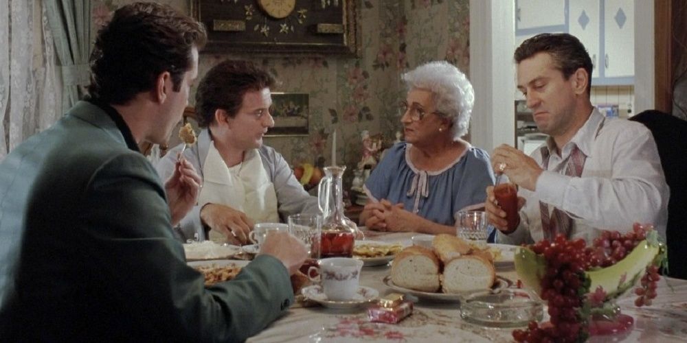 Tommy DeVito has dinner with his mother in Goodfellas