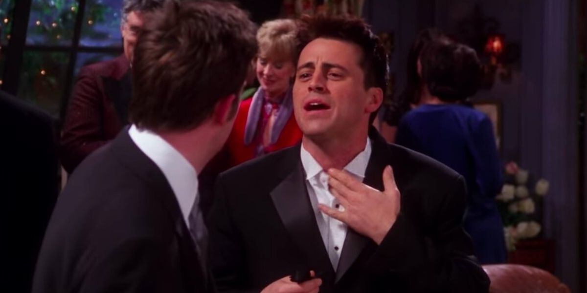 Joey complains about his Joey's/Adam's apple in Friends