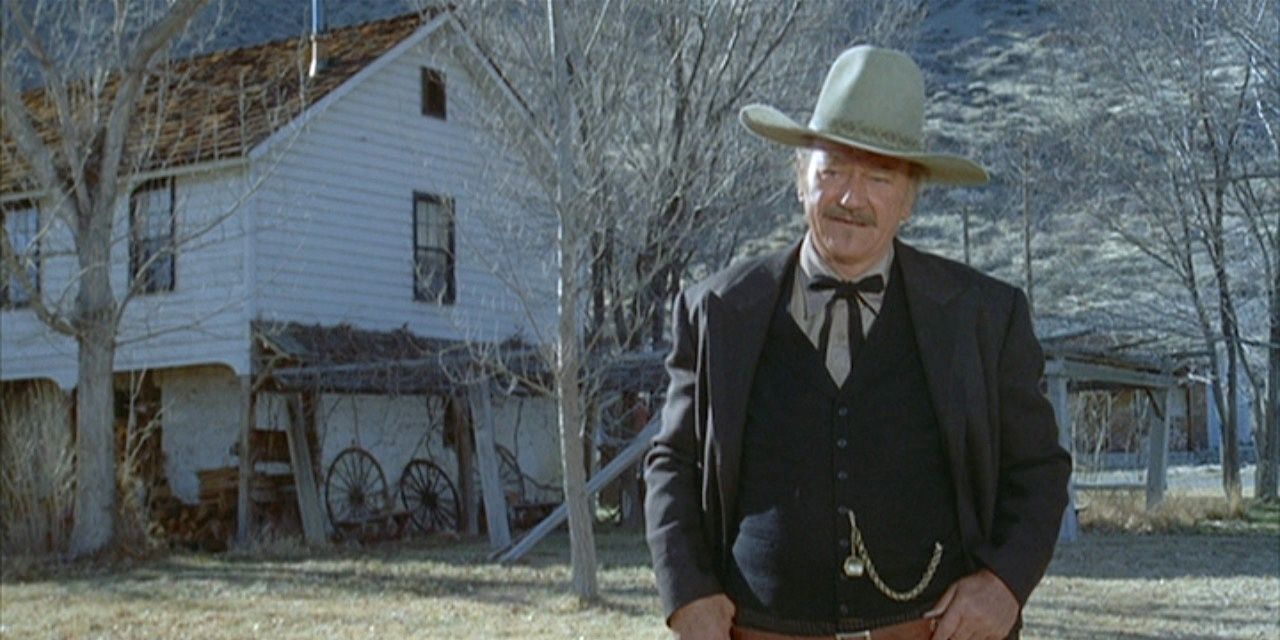 John Wayne in the street in The Shootist
