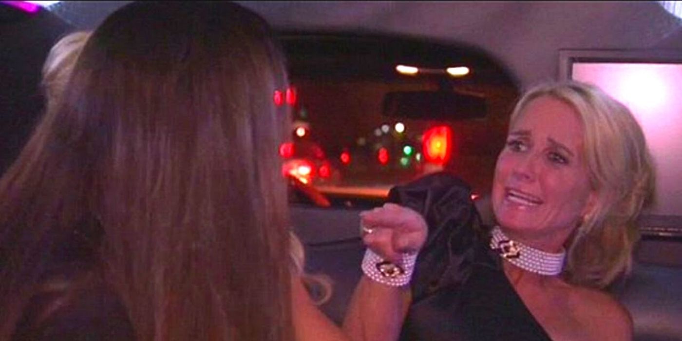 Kim and Kyle arguing in the limo on an episode of RHOBH