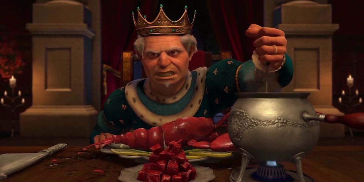 King Harold shouting at the dinner table in Shrek 2