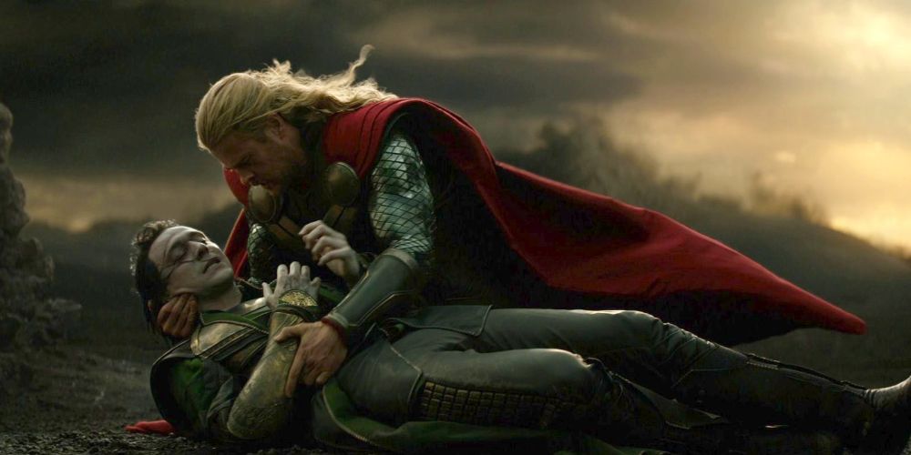 Loki's death on Svartalfheim while Thor cradles him