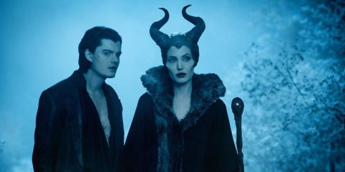 Angelina Jolie and Sam Riley in Maleficent