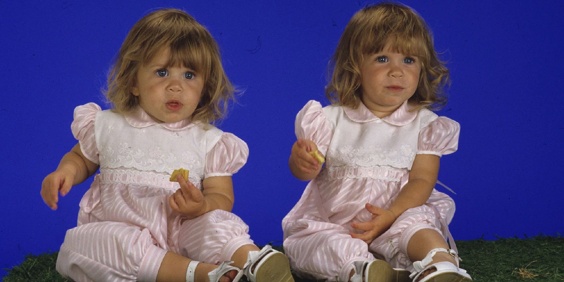 Mary-Kate and Ashley as babies during the first Full House season