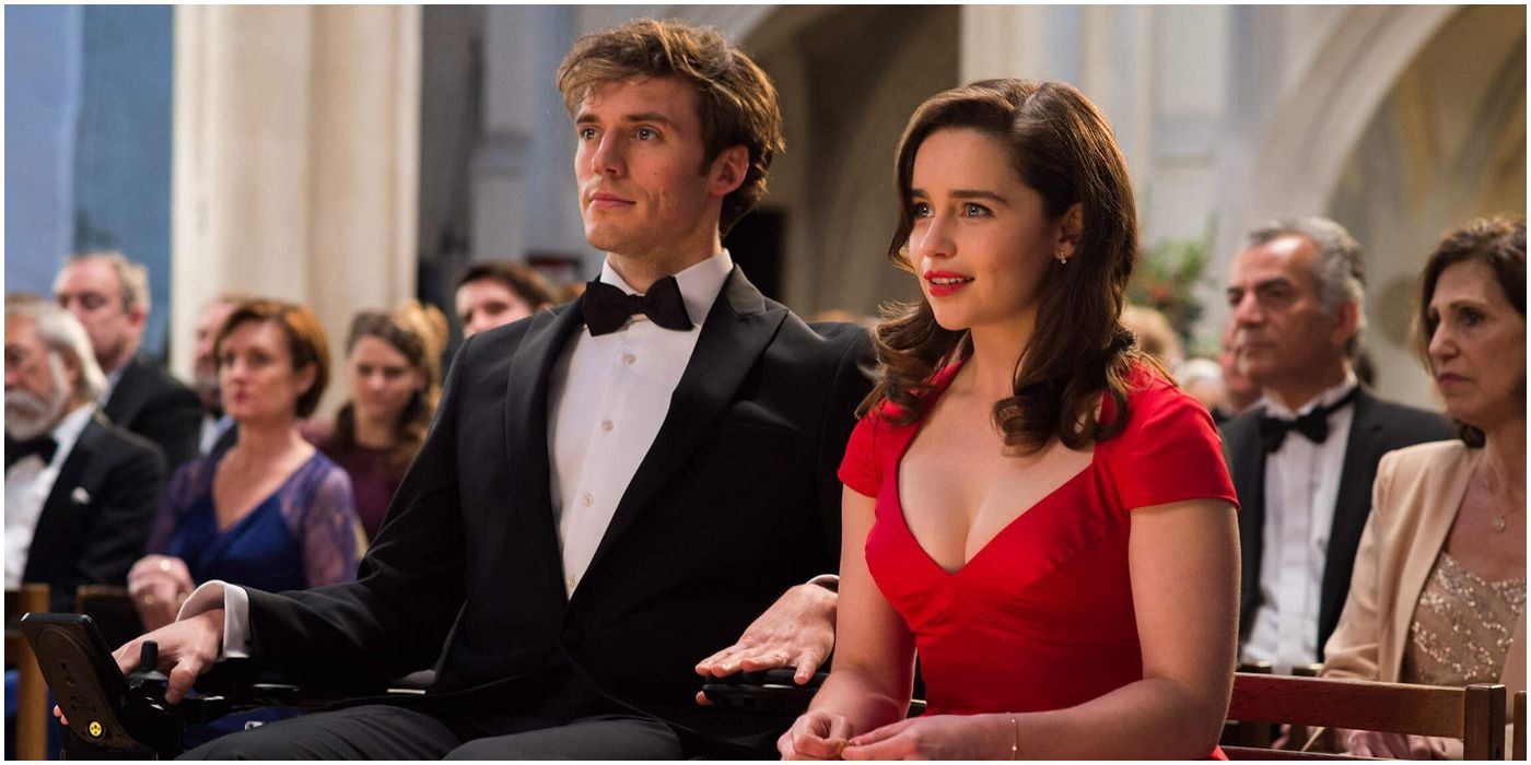 Sam Clafin and Emilia Clarke sit in Me Before You