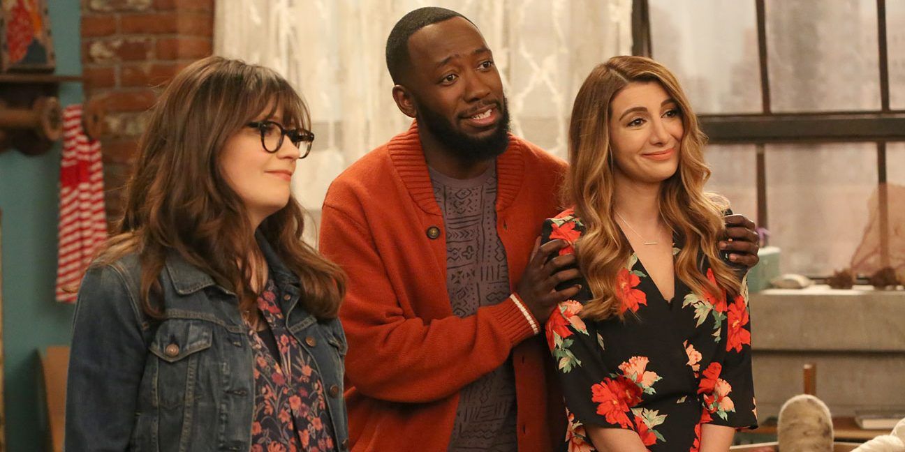 Jess, Winston, and Aly stand together in the loft in New Girl