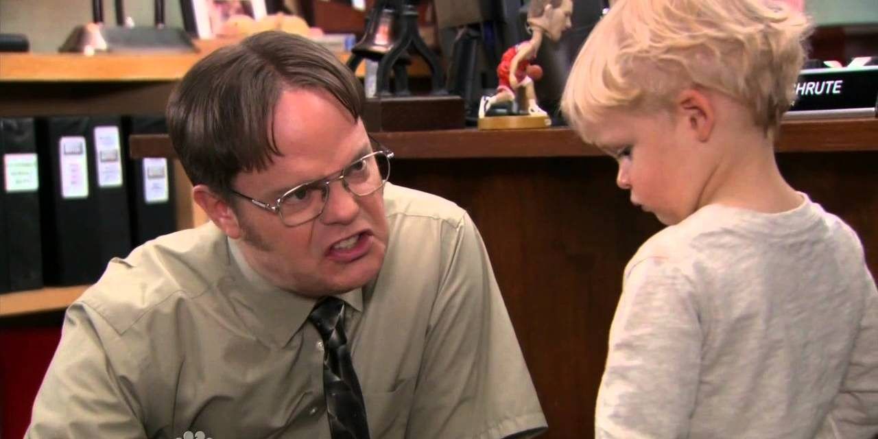 Dwight with his son Phillip on The Office