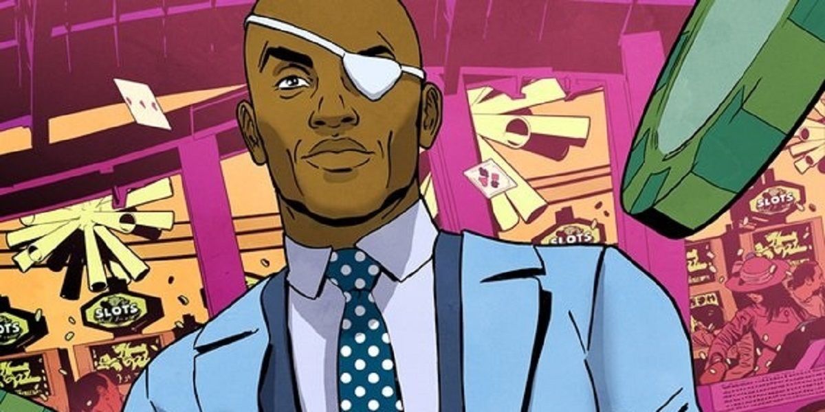 Nick Fury stands in a casino in Marvel's Ultimate comics