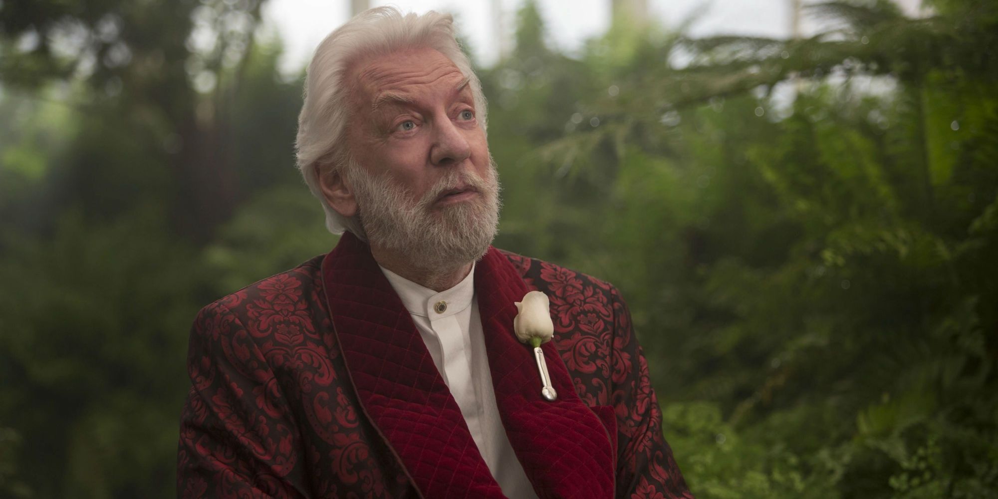 President Snow in his rose garden in The Hunger Games