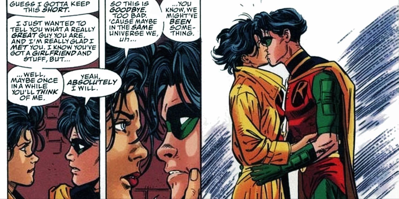 Robin and Jubilee Comic Kiss