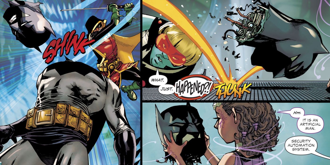 Robot Batman Killed By Robin Comic