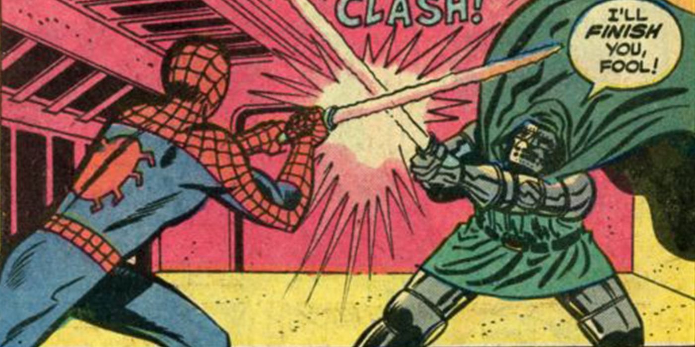 Spider-Man Lightsaber battle doom