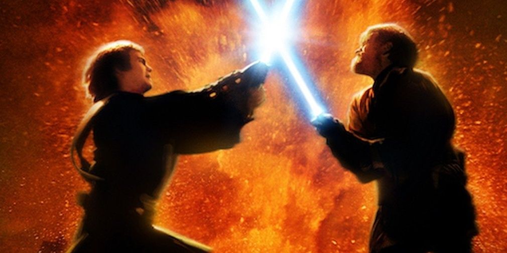 Anakin fights Obi-Wan in Star Wars Episode III