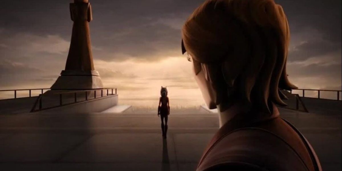 Ahsoka walks away from Anakin and the Jedi Order in Star Wars The Clone Wars